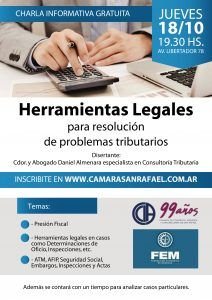 18/10 Herramientas legales para resolución de problemas tributarios – Charla Informativa gratuita