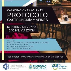 Martes 9 de junio: Capacitación Protocolo para gastronomía y afines