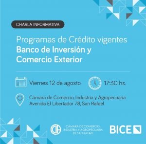 Charla informativa sobre los programas de crédito vigente del Banco de Inversión y Comercio Exterior