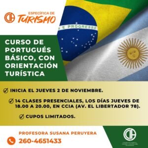 Curso de portugués básico, con orientación turística