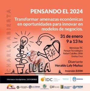 Invitan a la charla “Pensando el 2024: transformar amenazas económicas en oportunidades para innovar en modelos de negocios”